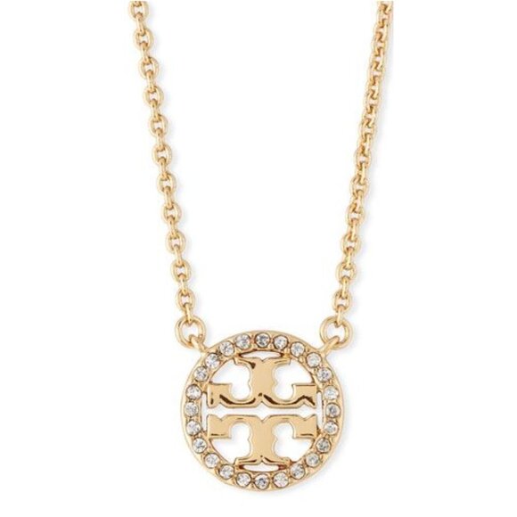 Tory Burch Gold Miller Pave Necklace - Picture 1 of 6